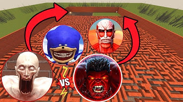 RED HULK VS SCP 096 VS SHIN SONIC  Epic Battle In Garry’s Mod!