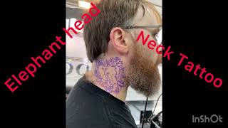 Elephant head Neck Tattoo!