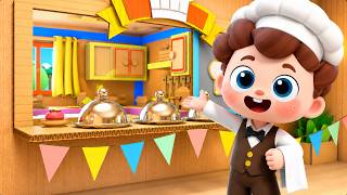 cardboard restaurant learn healthy habits nursery rhymes