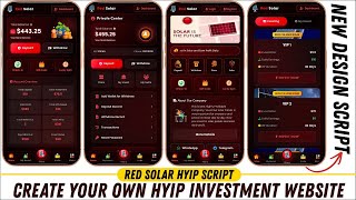 Create your own hyip investment website | Red Solar hyip investment script | free source code