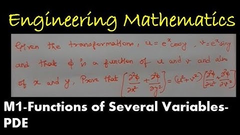 Engineering mathematics || M1 || Functions of Several Variables|| pde