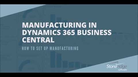 How to Set Up Manufacturing in Dynamics 365 Business Central