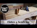 How to Flatten a bench top with hand planes - Hand Tool Woodworking Skills