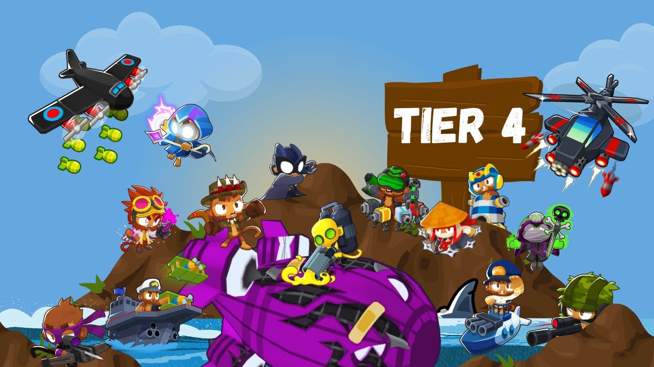 All Tier 4 Of Every Monkey Tower VS BAD | BTD6 - YouTube