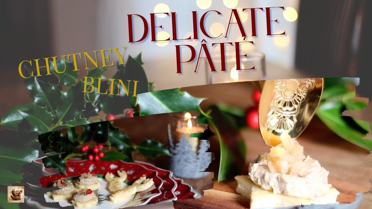 Особенно нежный паштет из телячьей печени с яблочно-имбирным чатни и блинами