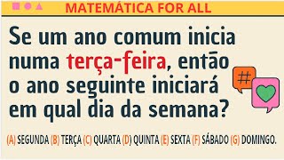 📌  CALENDÁRIO GREGORIANO  -  QUESTÃO 📌