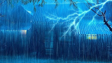 Sleeping Endlessly with Powerful Thunder & Pouring Rain Sounds Under the Faded Tin Roof in the Night