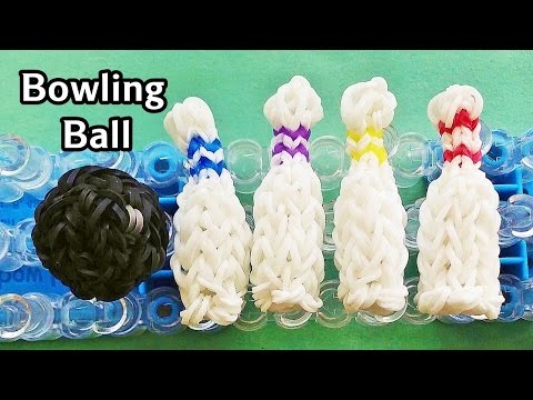 Rainbow Loom Charms: 3D Bowling Ball with loom bands | How to Make