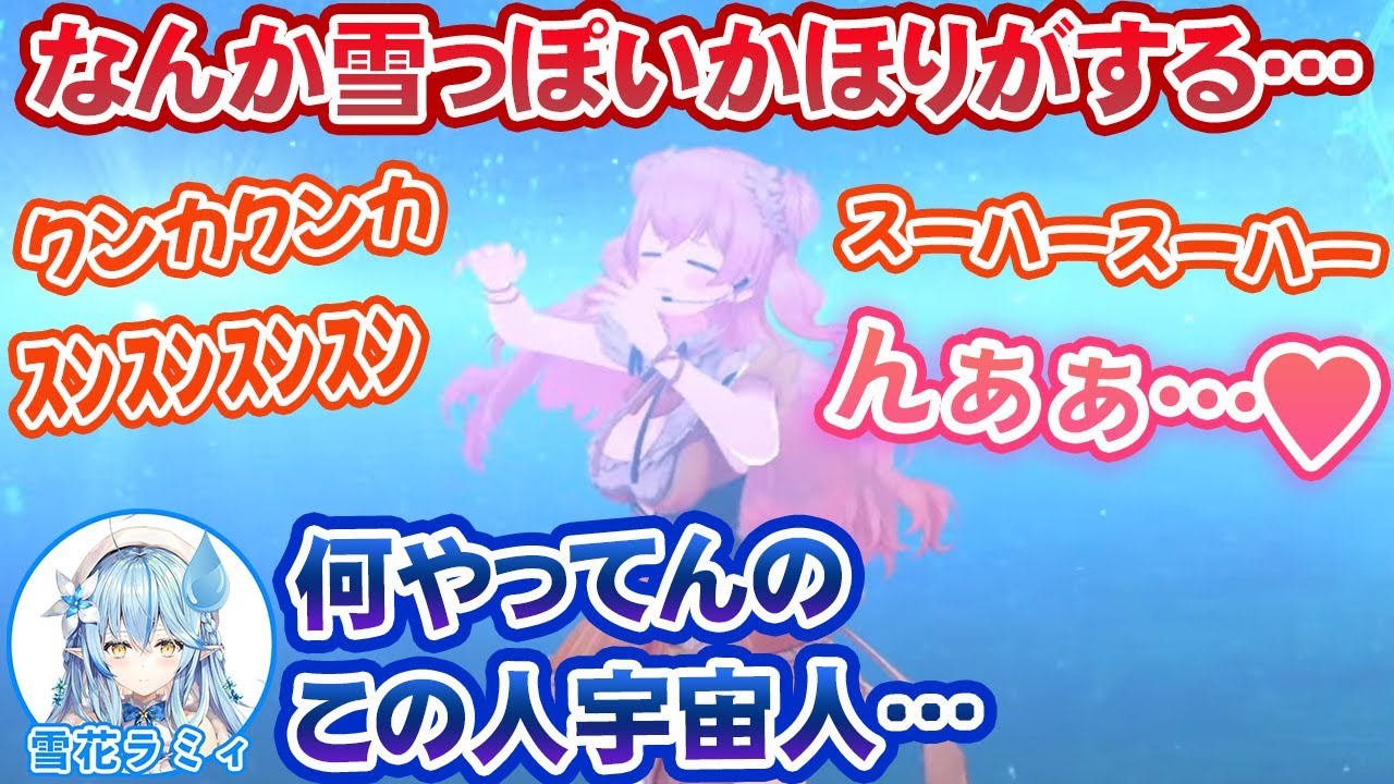 機材トラブルの間、雪花ラミィの残り香を嗅いで本人にドン引かれる桃鈴ねね【ホロライブ切り抜き】