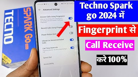 tecno Spark go 2024 fingerprint se call receive kaise kare | tecno Spark go 2024