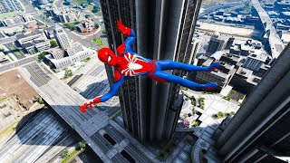 GTA 5 Ragdolls SPIDERMAN Jumps/Fails in 4K 60FPS # (Euphoria Physics) 70