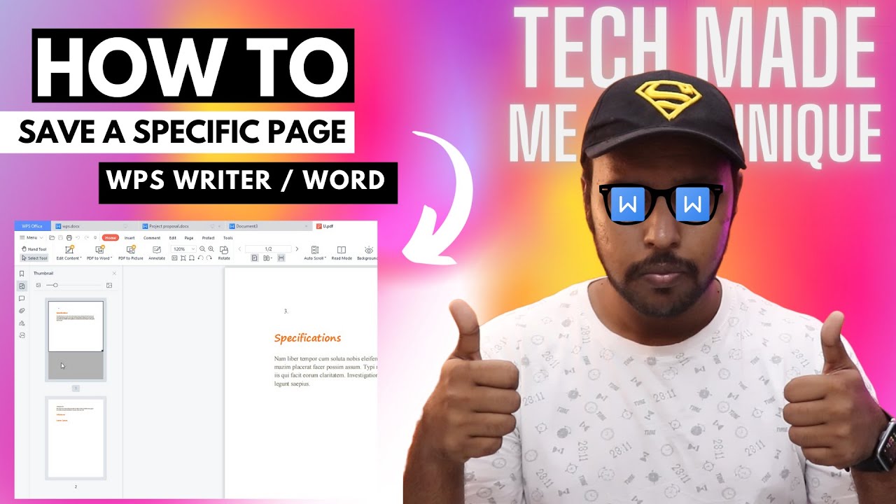 How to save a specific page in wps office writer | wps writer tutorial