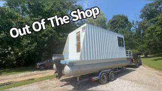 Too Tall For The Door? | “DIY” Tritoon Houseboat / Shanty Boat Build