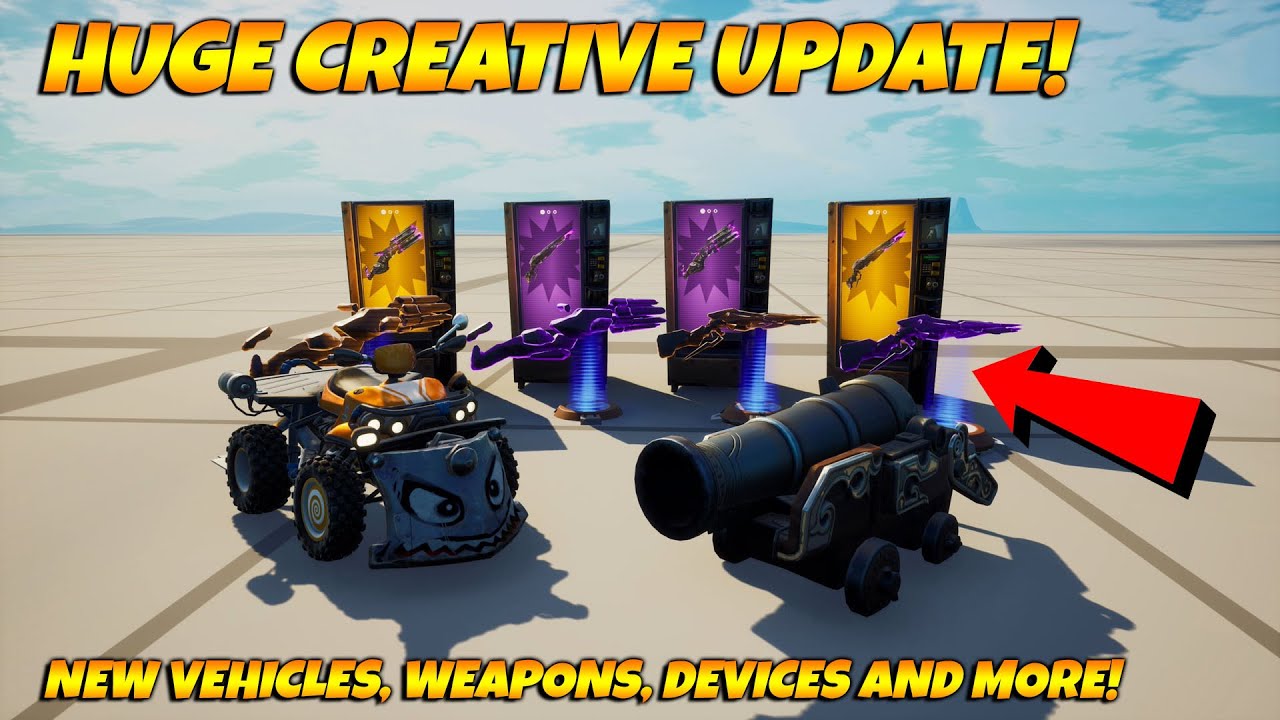 BIGGEST FORTNITE CREATIVE UPDATE IN SEASON 8! NEW Gravity Gun, Sideways Weapons, VEHICLES And More!