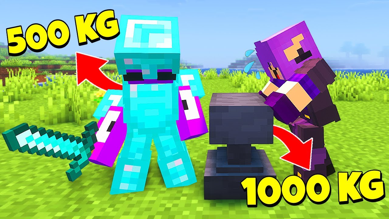 MINECRAFT mas os TODOS os ITENS tem seus PESOS REAIS!!!