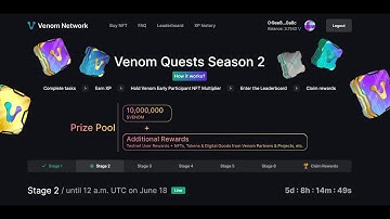 Venom Quests Season 2 Stage 2 Complete all the tasks and earn XP #airdrop #venom2