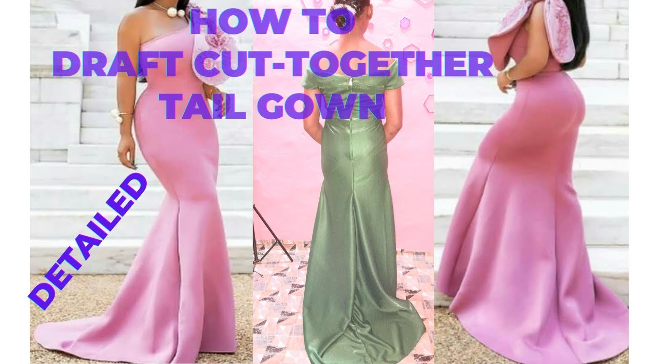 HOW TO CUT AND SEW MERMAID TAIL DRESS |WELL DETAILED| BEGINNERS FRIENDLY -  EASY CUTTING DIY
