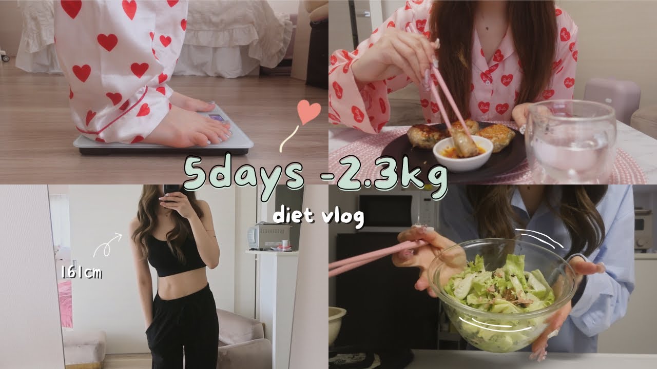 Diet ) 🔥5日間-2.3kg🔥短期ダイエットブイログ（食事vlog）