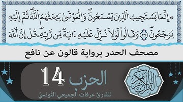 ختمة القران الكريم حدرا برواية قالون عن نافع | الحزب 14 | القارئ عرفات الجميعي التونسي