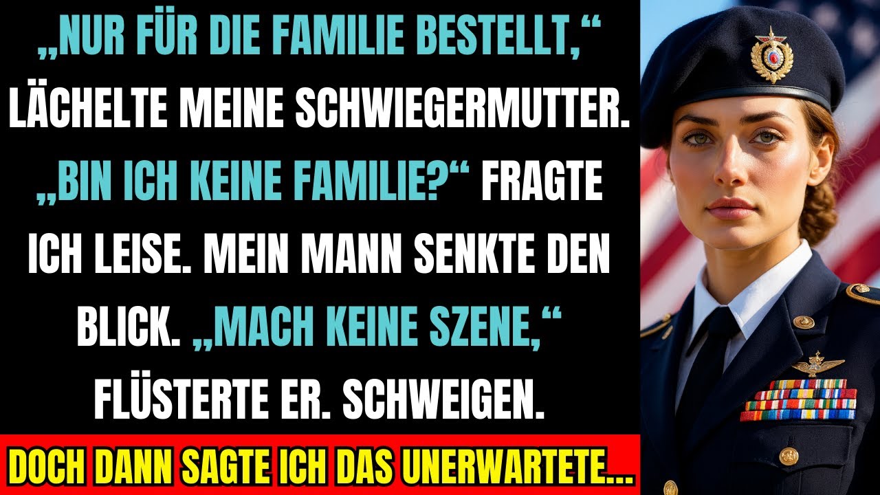 Sie gab jedem Essen – außer mir. Dann legte ich die Serviette langsam hin…