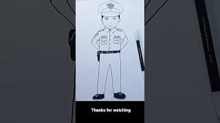 Cara Menggambar Polisi #shorts