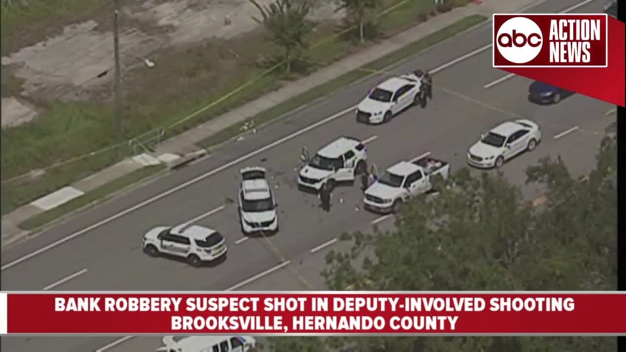 Bank robbery suspect shot in deputy-involved shooting in Brooksville ...