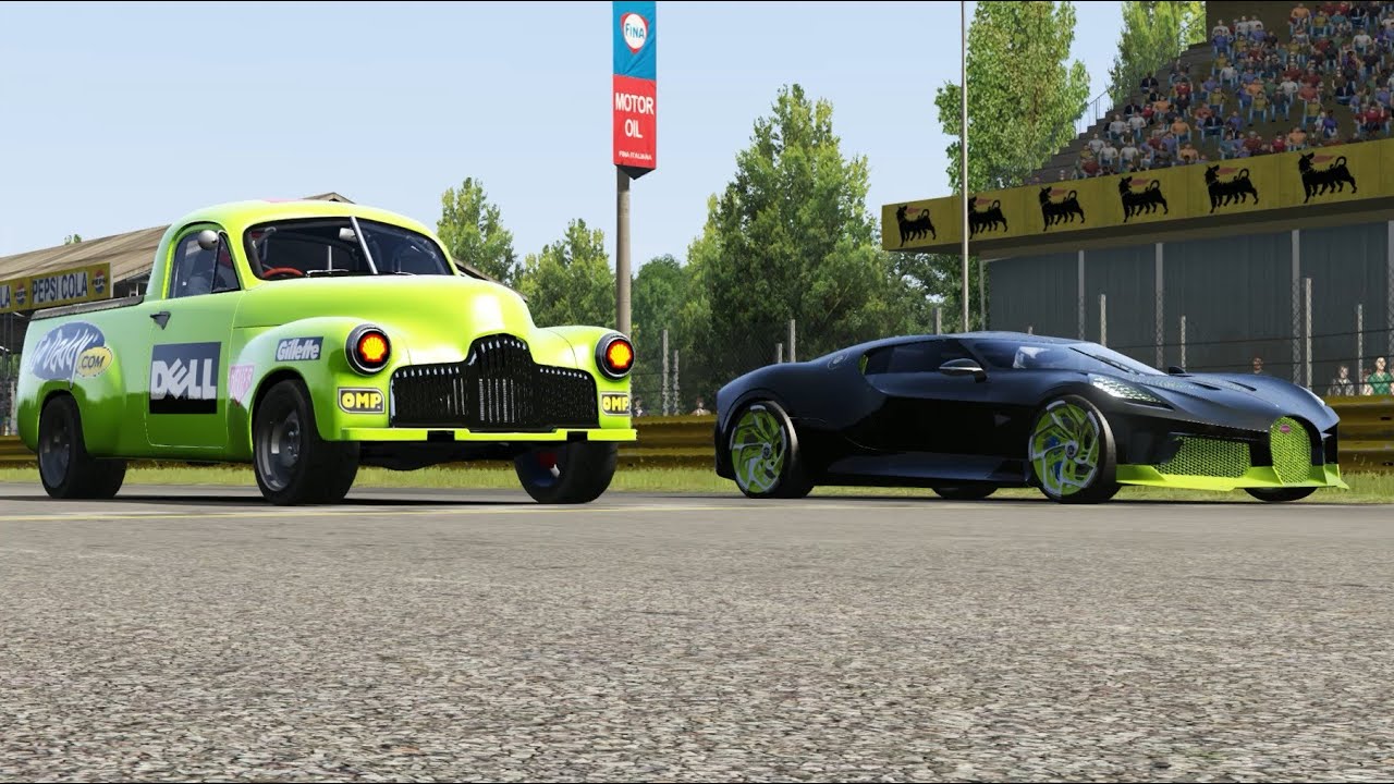 Holden FX UTE Race Truck vs Bugatti La Voiture Noire at Monza Full Course