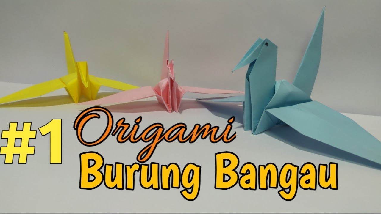 Cara membuat bentuk  burung  bangau dari kertas  