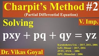 Celebrity Charpit's Method #2 For Non Linear Partial Differential Equations (V.Imp.) | Numerical Problem Net Worth