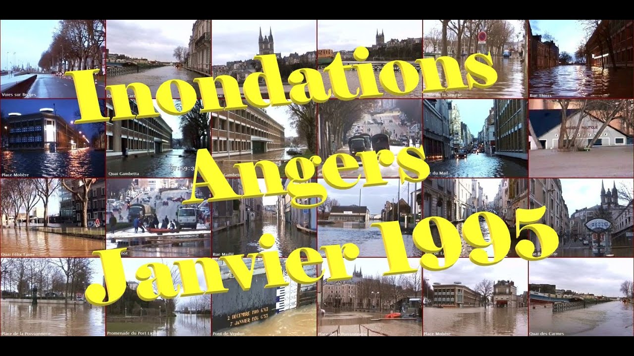 Angers, Maine et Loire (49), France, Inondations de Janvier 1995. La crue du siècle.