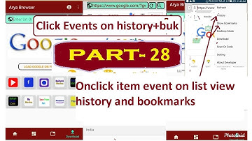 part- 28 item click event on listview history and bookmarks