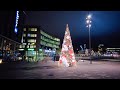 Walking in Uppsala, Sweden - Christmas Lights and Cathedral (4K)