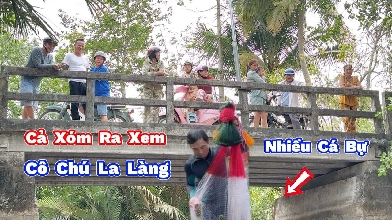 CẢ XÓM Kéo Ra Xem Điệp Quăng Chài Dính Cá Bự.THE WHOLE NEIGHBOR CAME OUT TO WATCH BIG FISH CATCHING