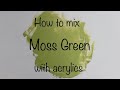 How to make moss green  acrylics  asmr  color mixing 94