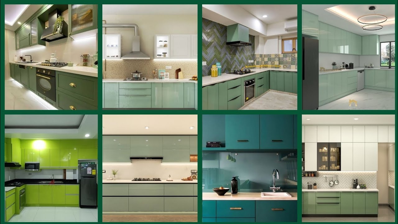 Pista color kitchen design ideas ll beautiful kitchen cabinets ll latest wooden kitchen