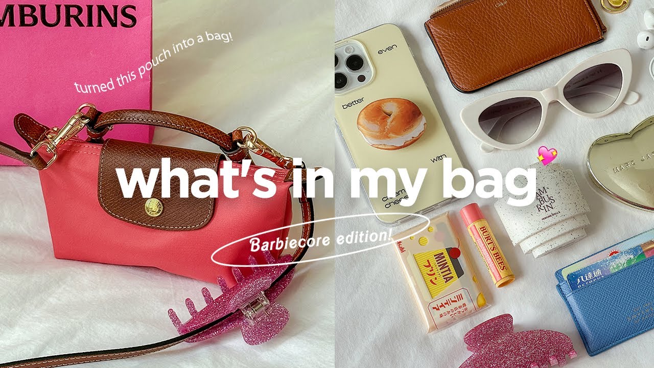 what's in my bag ft. longchamp pliage mini bag (barbie edition