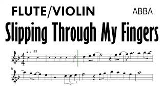 Slipping Through My Fingers Flute Violin ABBA Sheet Music Backing Track Partitura 1