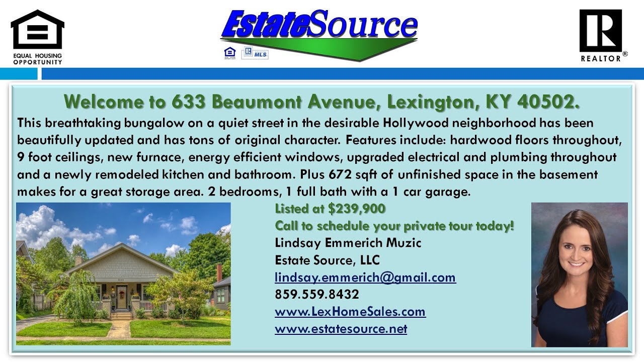 Home For Sale Lexington KY Real Estate Virtual Tour 633 Beaumont