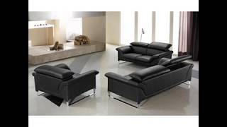 Elite Modern Black Leather Sofa Set by VIG Divani Casa