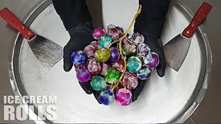 Rainbow Giant Grape Ice Cream Rolls Challenge | How to make Giant Grape Ice Cream | FOOD ASMR Video