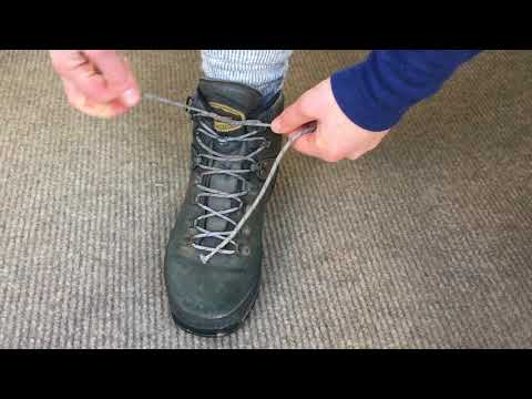 How to tie hiking boots: surgeon's knot
