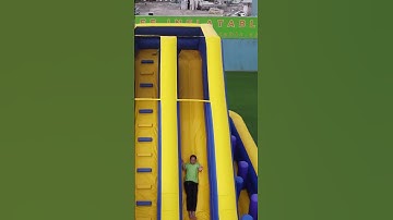 The inflatable slide is so fun that you can’t stop! #inflatable #inflatableslide #slide #funtime