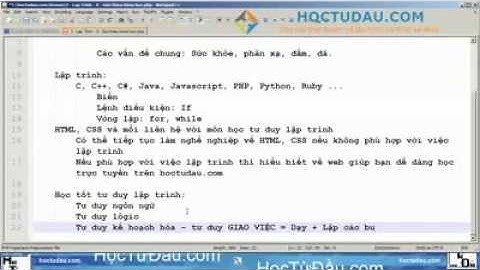 Tư Duy Lập Trình, nền tảng lập trình C, C++, C#, Java, Javascript, PHP, ASP, ASP NET