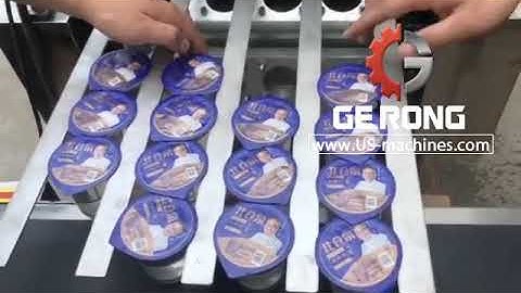 Automatic linear type coffee milk yogurt cup bottle filling sealing machine packing line