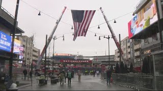 Baseball fans patronizing businesses around Nationals Park on Opening Day
