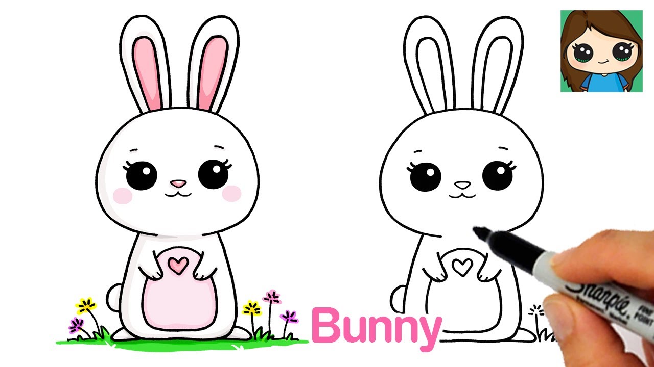 How to Draw a Bunny Easy  Spring - YouTube