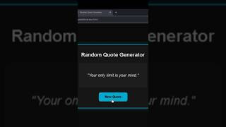 Random Quote Generator | Beginner Project | No API #shorts #viral #youtubeshorts #viralvideo