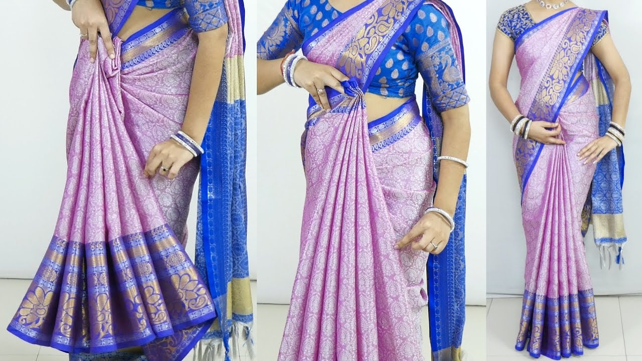 How to look slim & tall in Silk saree  |Perfect saree Pleats & Pallu | Easy Sari Draping Hack