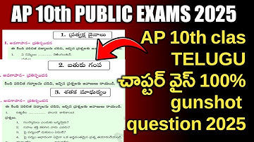 AP 10th class Telugu public exam 2025 || 10th public Telugu Chapter wise imp Questions paper 2025