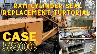 CASE 580C Ram Cylinder Seal Replacement Tutorial, CASE 580C Loader